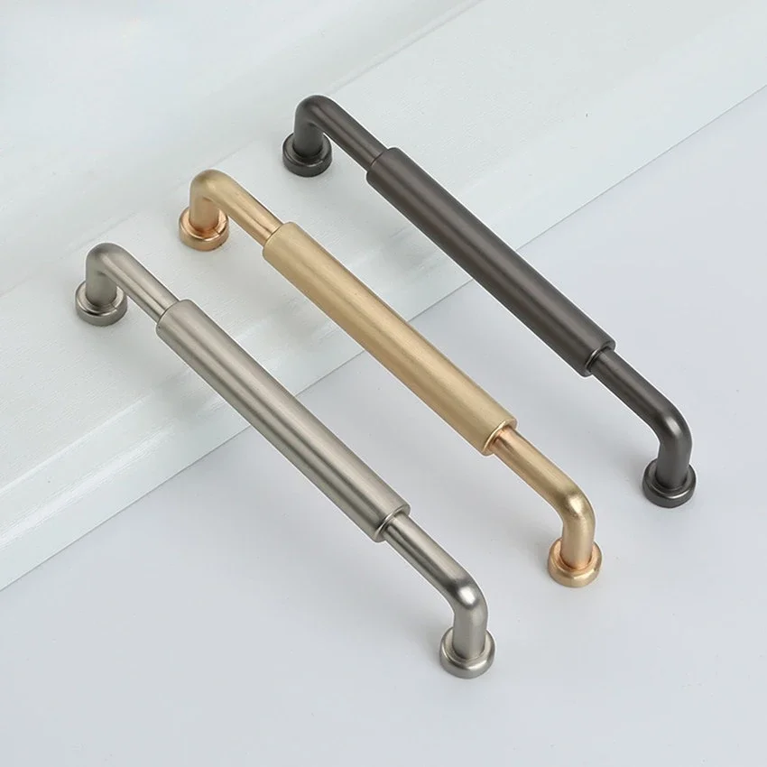 128 192mm Modern Simple Fashion Brushed Brass Kitchen Cabinet Wardrobe Door Handle Stain Nickel Black Cupboard Drawer Knob Pull