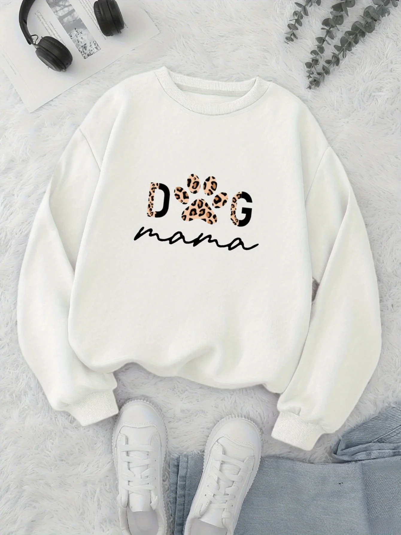 

Женская толстовка с капюшоном и геометрическим узором, свободный пуловер с длинными рукавами и круглым вырезом, подходящий для повседневной носки, круглый год