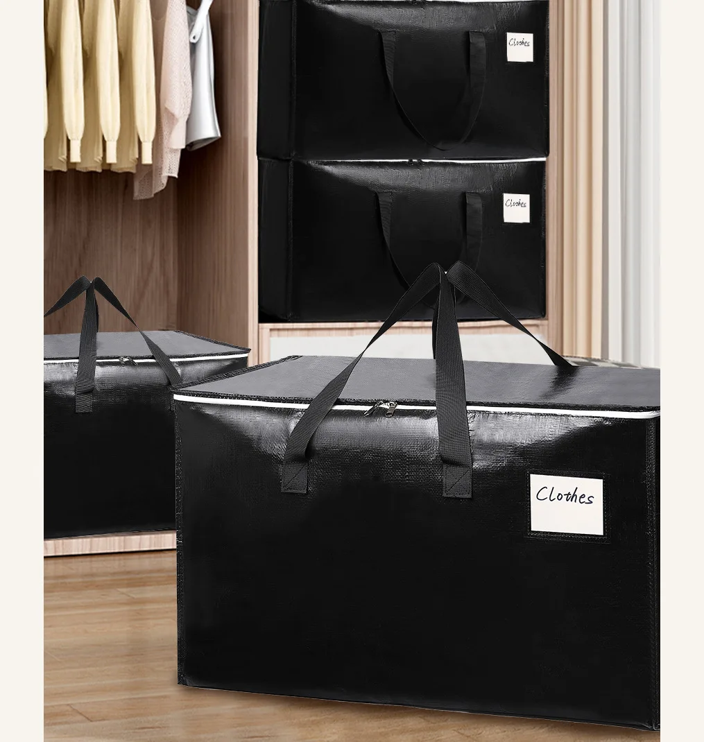 1/3 قطعة 87L أكياس متحركة شديدة التحمل مع سحاب مقبض مقوى كبير كبير حمل حقيبة التخزين السفر صندوق تخزين متين المنظم #4