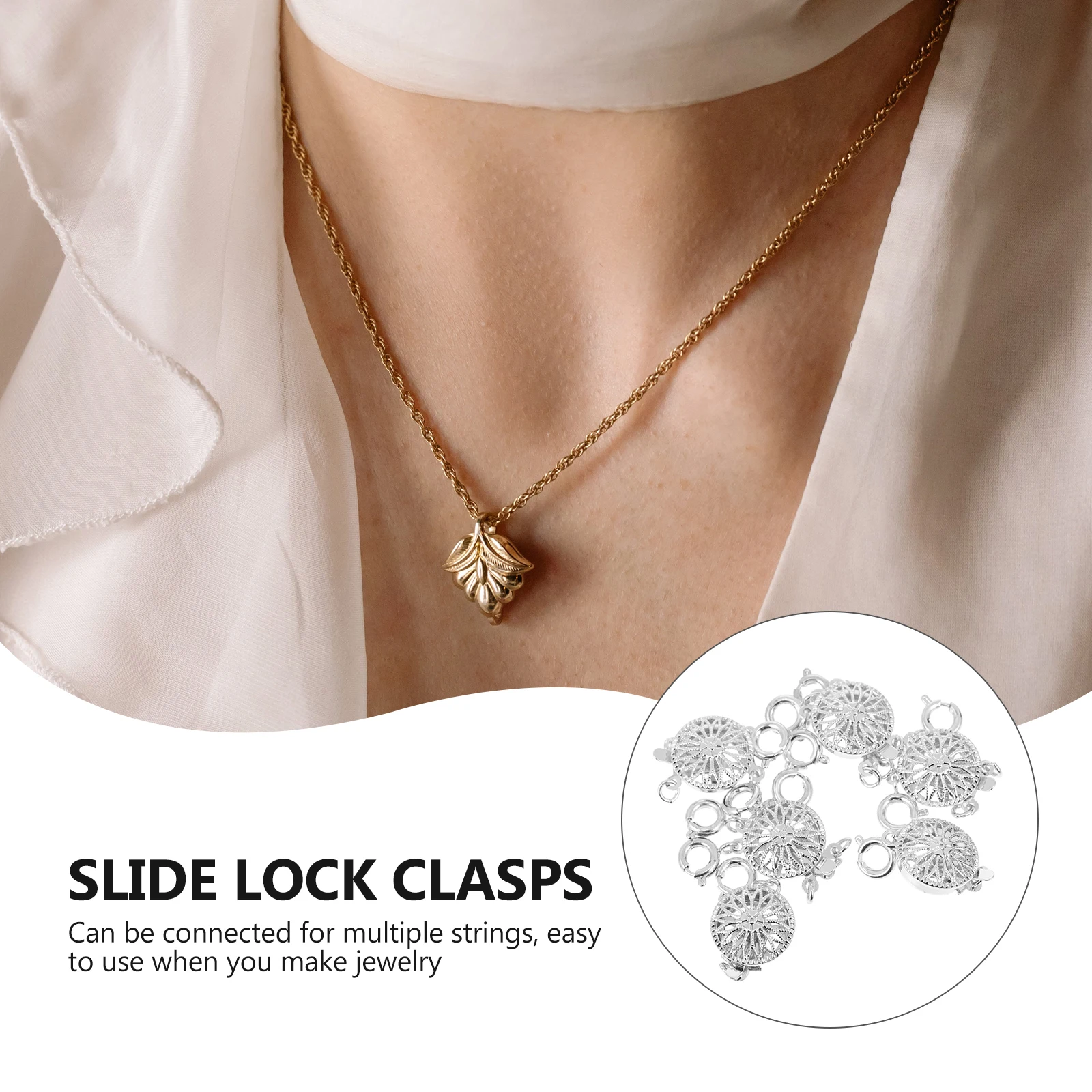 

6 Pcs Tool Metal Buckle Pearl Bracelet Multiple Alloy Lock Multi-layered Necklace Clasp