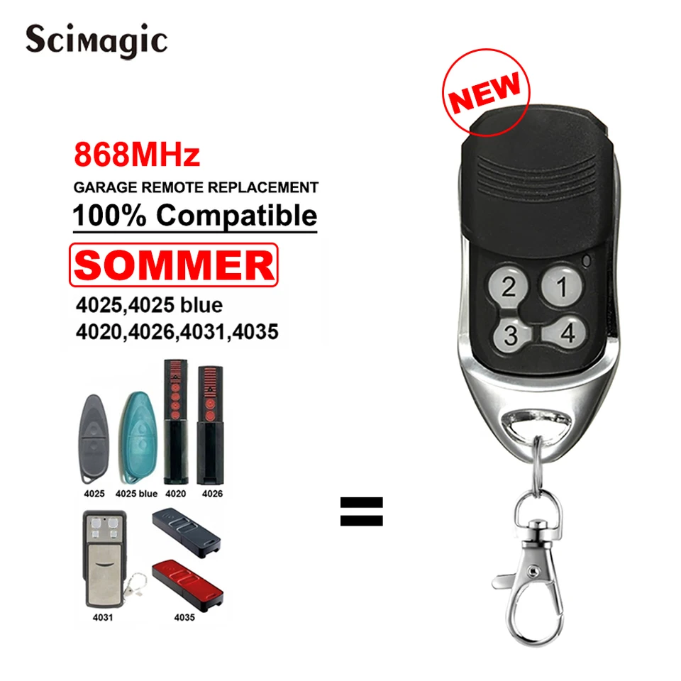 Sommer 4020 TX03-868-4 Europe & America Type Garage Gate Door Opener Remote Cont