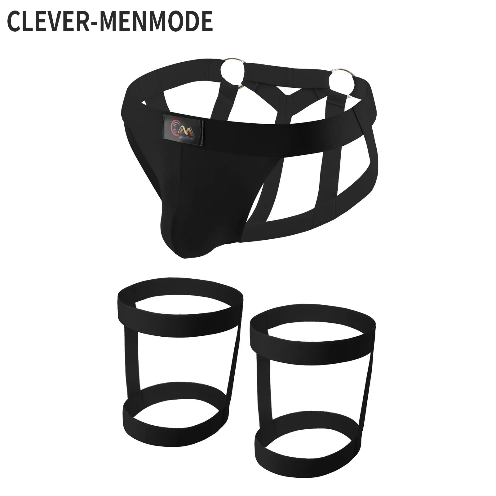 CLEVER-MENMODE Cotton Jockstrap Men Underwear Sexy Harness Thong G String Leg Ring Bondage Lingerie hombre Strap Panties T-back