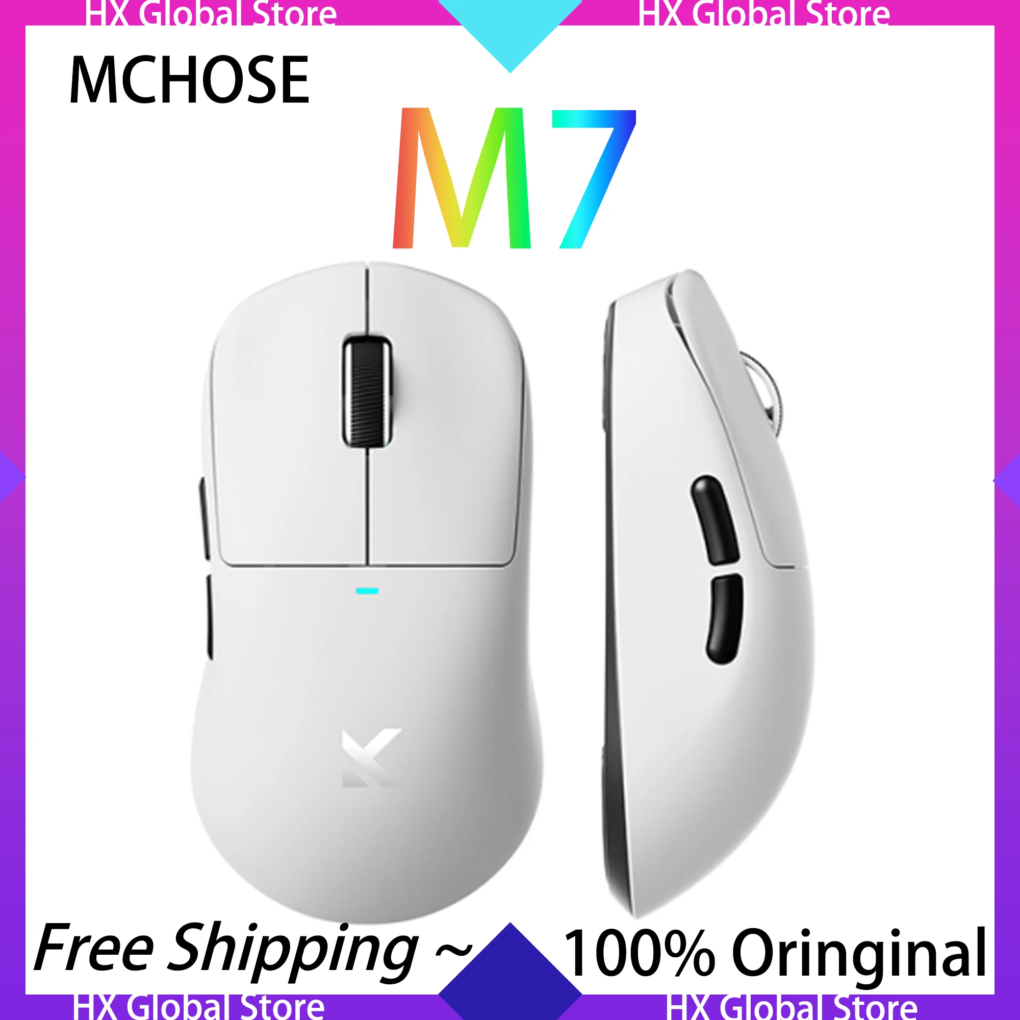 MCHOSE M7 Wireless Mouse E-sport Special PAW3950 8K Polling Rate Custom Topspeed Comfort Low Latency 2.4G 8K Gaming Mouse