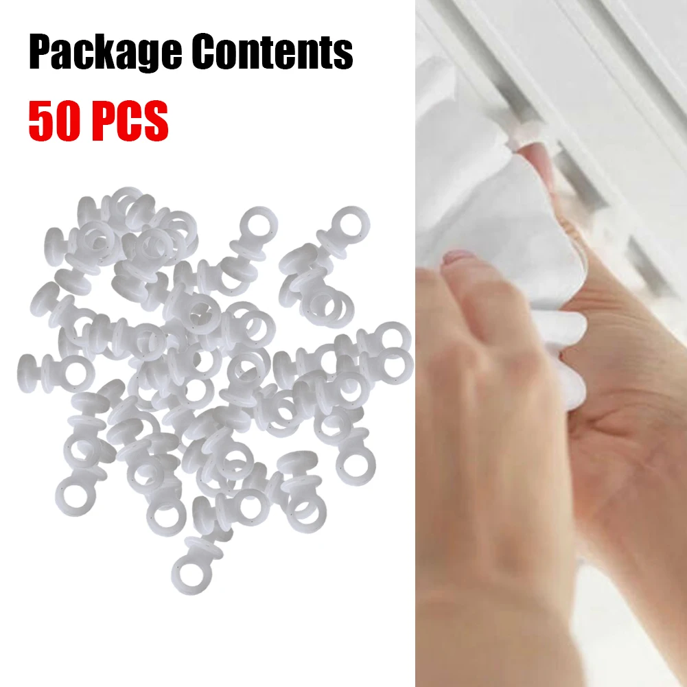 

50X Plastic Curtain Track Hooks Runner Fit For Camper Van Motorhome Caravan Boat Home Curtains Hanger Drapery Tieback Hooks