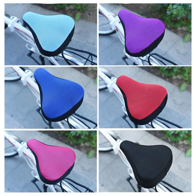 3D Bicycle Saddle Cover Soft Bike Seat Covers Cycling Silicone Seat Cushion Cycling Breathable Saddle Comfortable Bicycle Saddle