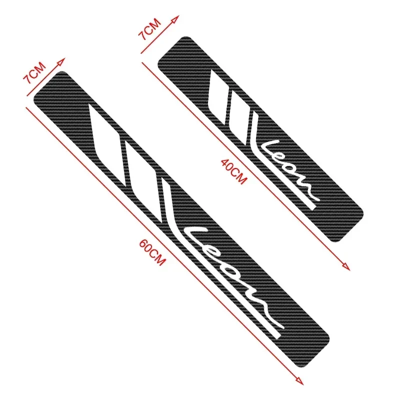 4 قطعة عتبة باب السيارة حامي ألياف الكربون ملصق المضادة للخدش لمقعد ليون Mk3 5f Mk2 Fr Kl اكسسوارات #4