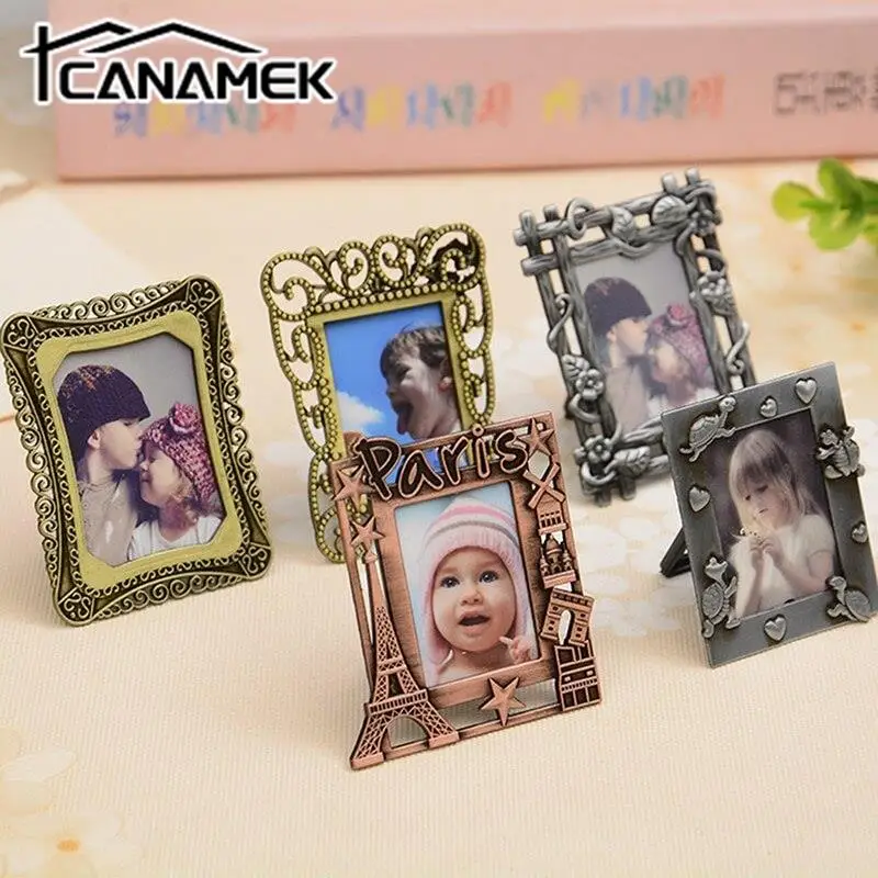 MINI Frame Alloy Photo Frames Keyring Keychain Decoration Photo Props Photo Display Holder Party Desk Decor Gifts Ornaments