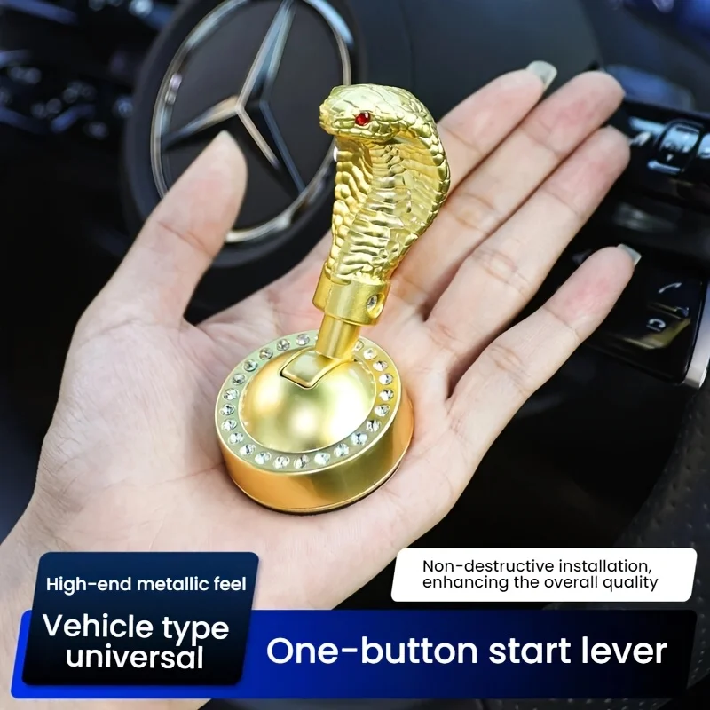 One-Button Start Button Cover for Metal Car One-Button Start Joystick Engine Start or Stop Control Lever Decoration Accessories