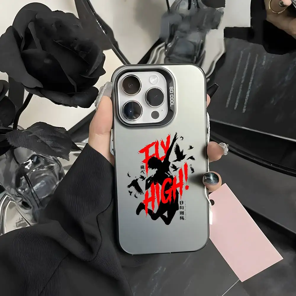أنيمي H-Haikyuu Oya جراب هاتف آيفون 17 16 15 14 13 12 11 برو ماكس الهواء متعدد الألوان ماتي ليزر معدني أورورا فوندا #4
