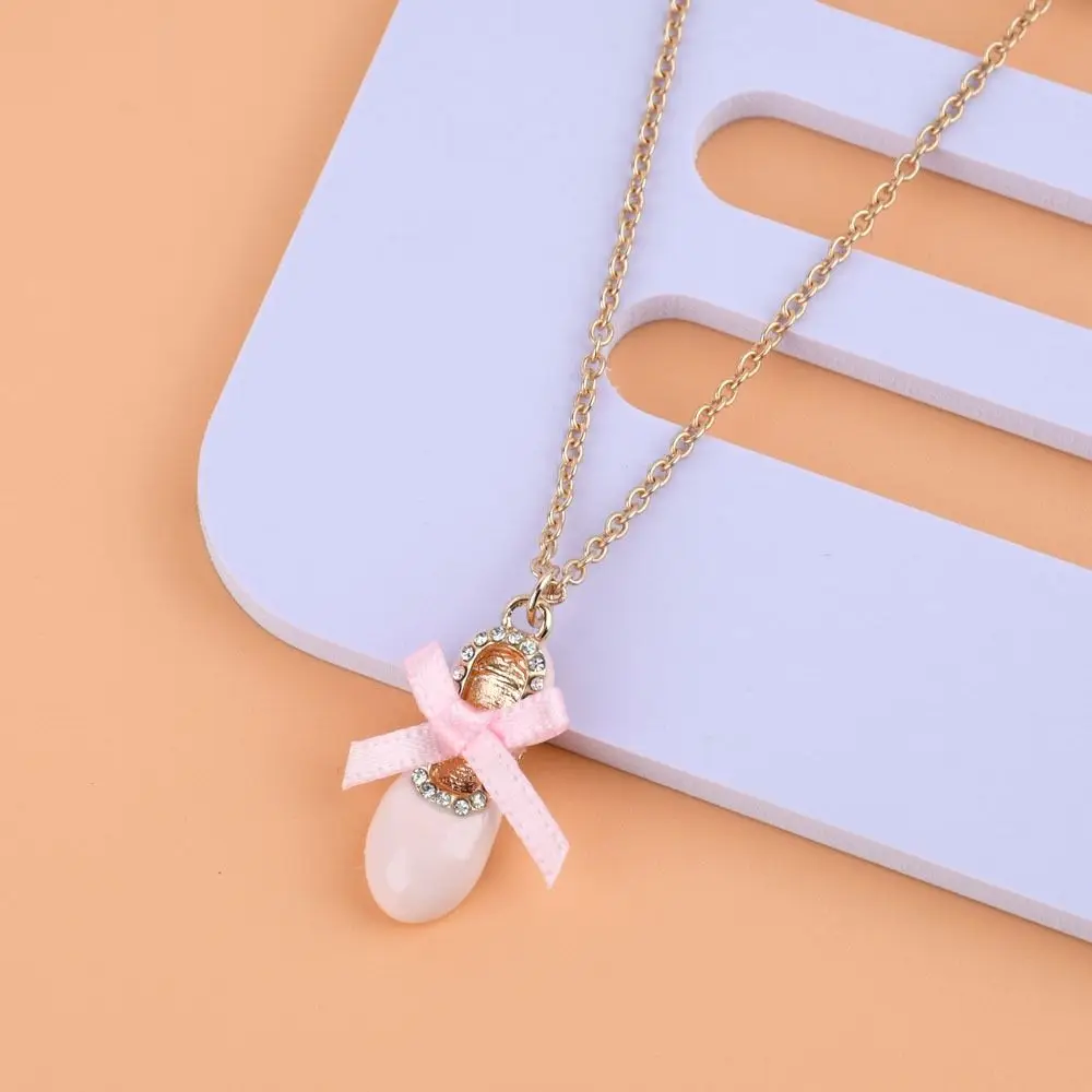 لطيف كبار الشعور أحذية الباليه قلادة سلسلة ذهبية كريستال العصرية قلادة قابل للتعديل حجر الراين سلسلة الترقوة النساء