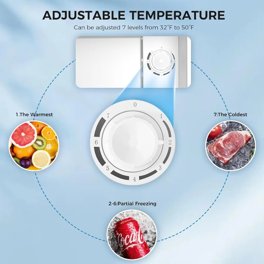 Compact Refrigerator Mini Fridge with Freezer Single Reversible Door Ideal for Bedroom Office and Kitchen Use Features Wire She