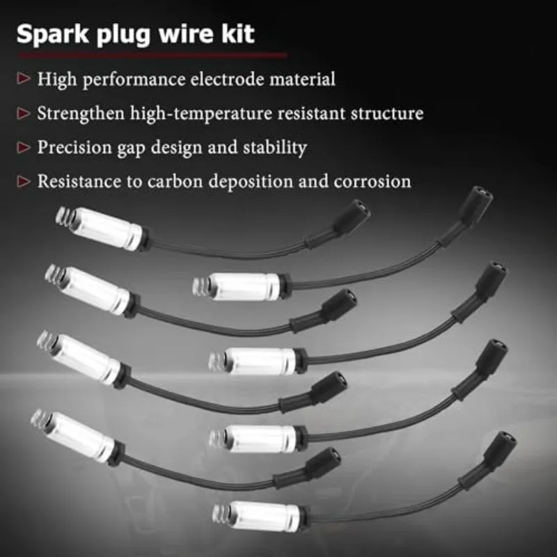 8pcs 19431551 Spark Plug Ignition Wires Set for Cadillac CT5 CTS Escalade Chevrolet Silverado 1500 Suburban Tahoe GMC Yukon