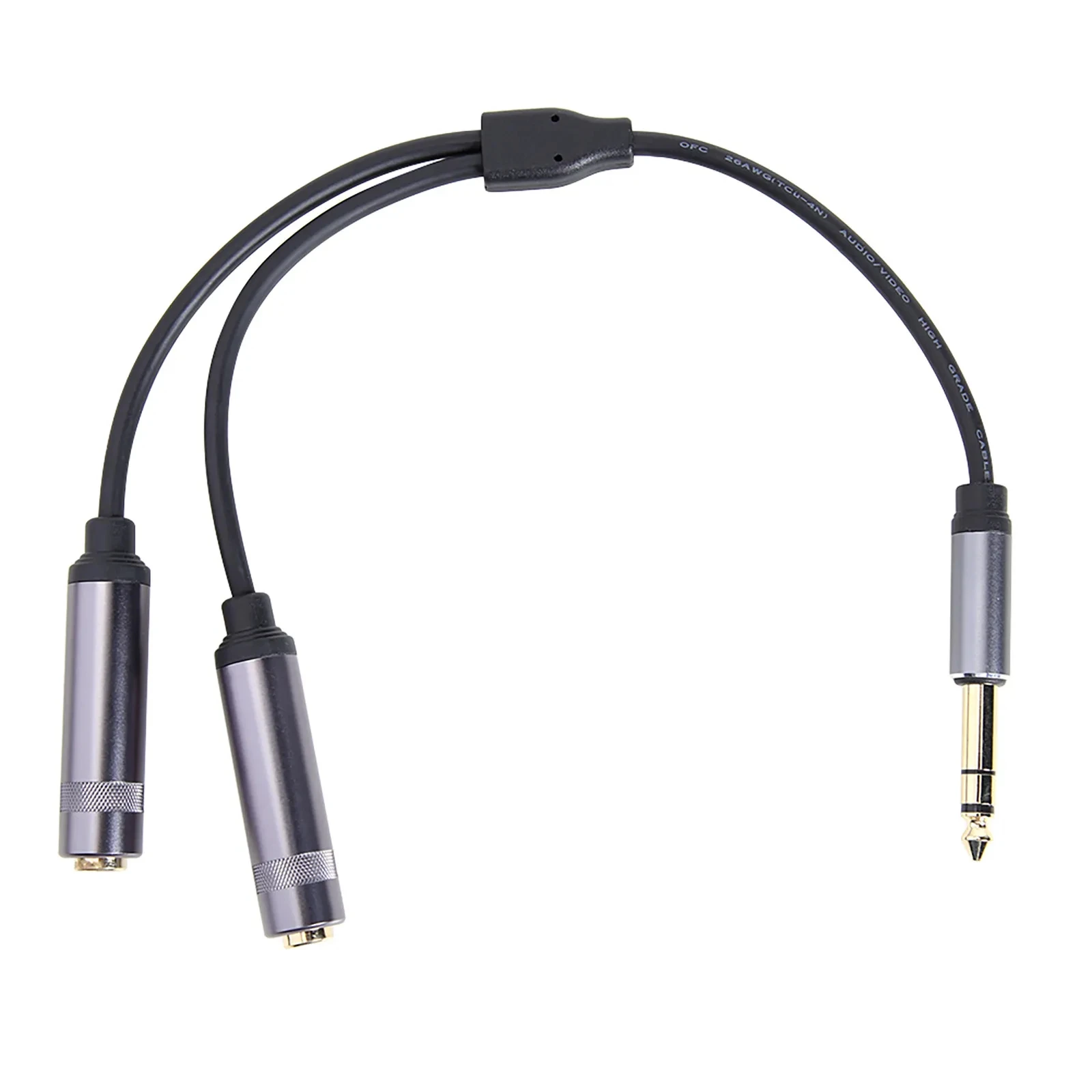 0.3m High Quality Gold-plated 6.35mm 1/4 3.5mm 1/8 TRS Jack Stereo Y Splitter Male To Female Audio Cable For Speaker Mixer