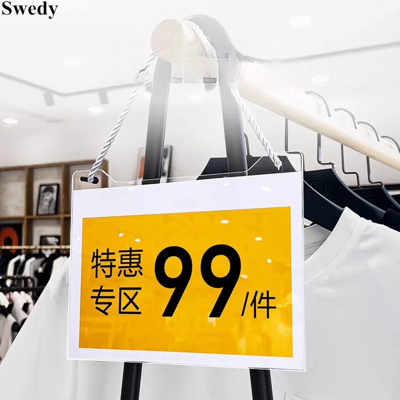 A4 210X297MM Acrylic Sign Holder Products Price Listing Display Hanging POP Billboard Clothing Store Price Label Poster Frame