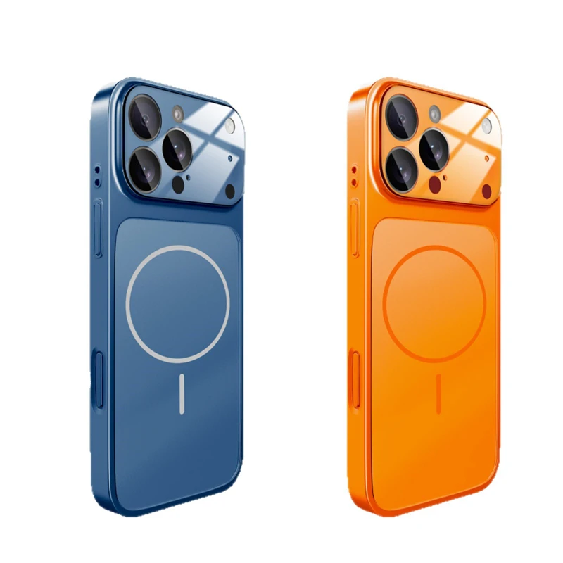 Custodia originale in vetro nano opaco per iPhone 17 17Air 17Pro 17Max magnetica per custodia per telefono anti-goccia con ricarica wireless Magsafe