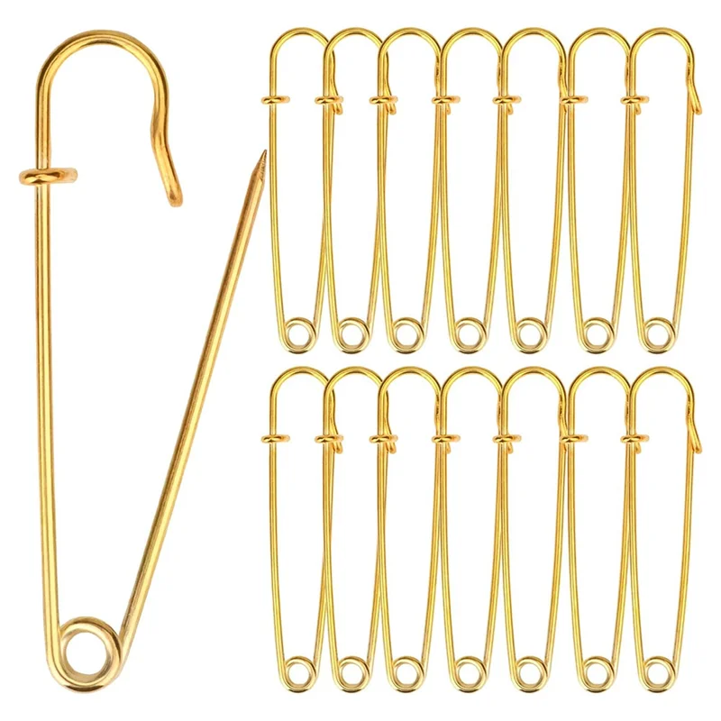 ABBP-15Pcs resistente para roupas resistentes para cobertores pinos de segurança de aço resistente 4 "pinos de segurança de aço para roupas ouro