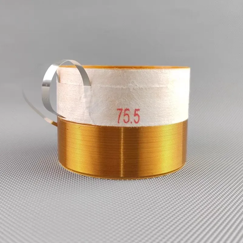 GHXAMP 75.5mm Bass Speaker Voice Coil - Edge Wound High Power Alu Round Wire Fiberglass Former 16Ohm 1PC