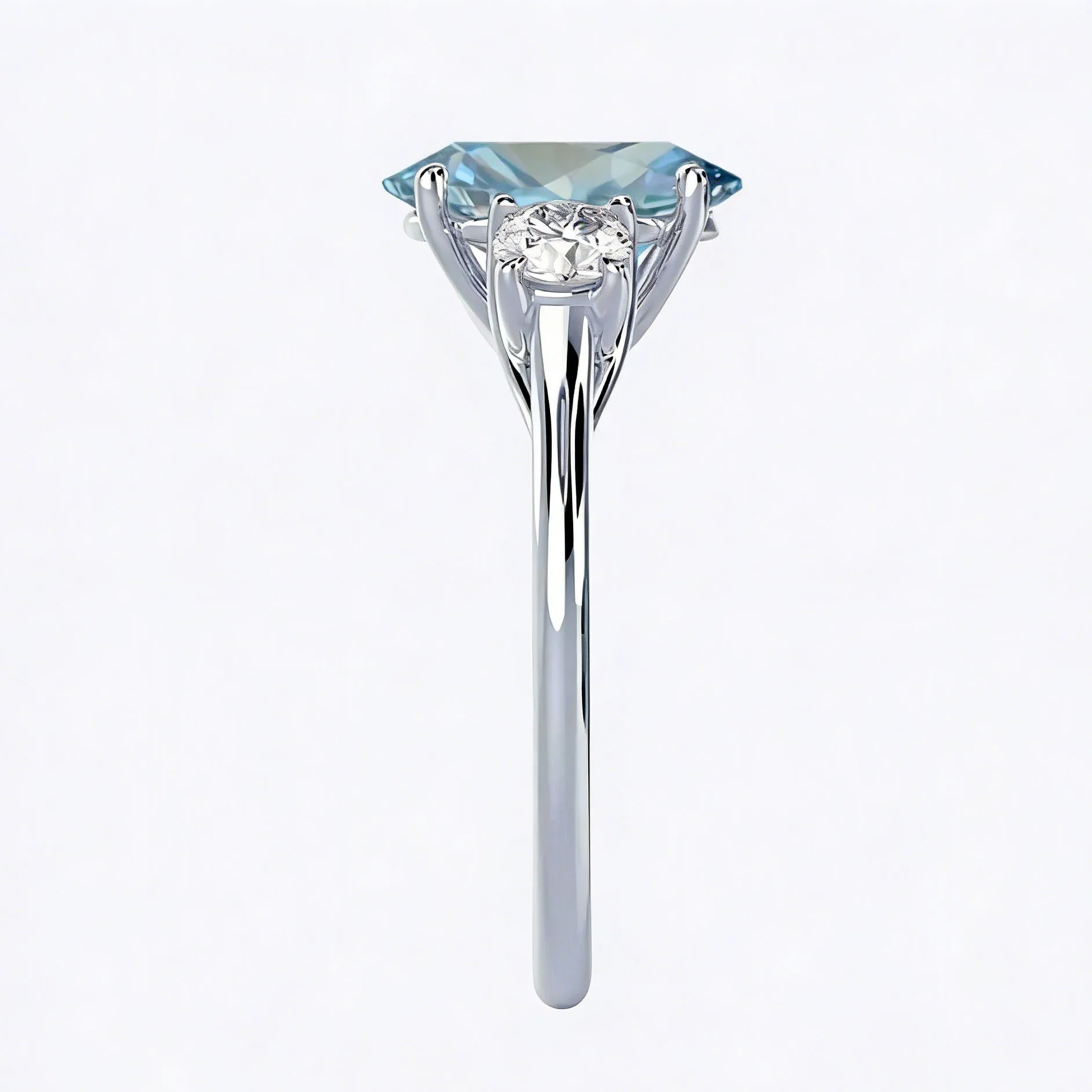 Diamond Ring 2.00 Carat IGI Lab Grown Oval Cut VS-VVS Fancy Intense Blue In Platinum 950 Wedding Ring For Lady