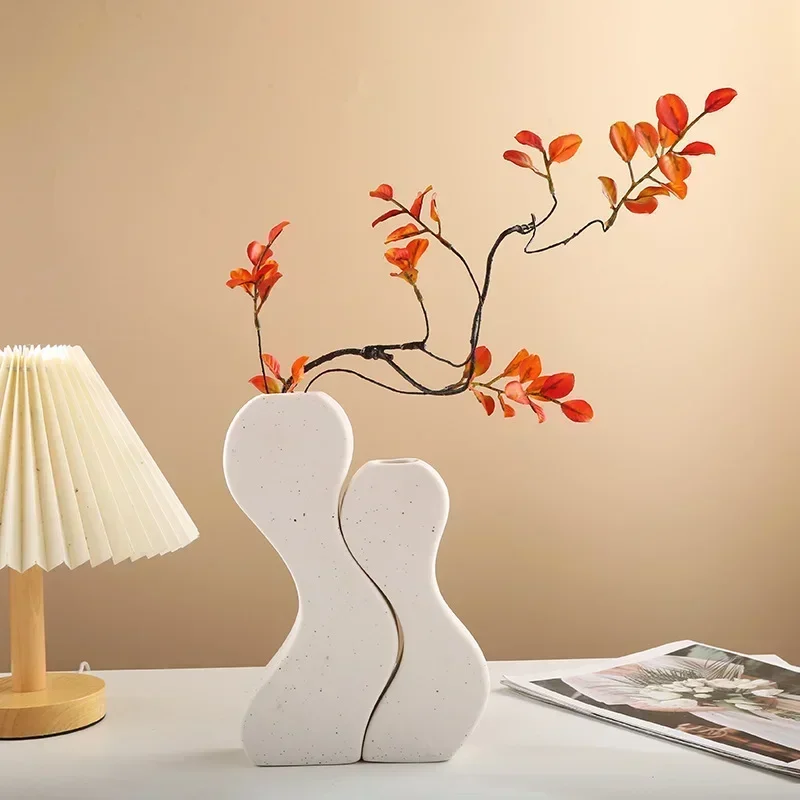 Nordic Ins Style Human Body Shape Ceramic Vase Ornament Entrance Living Room Bedroom Desktop Dining Table Home Art Decoration