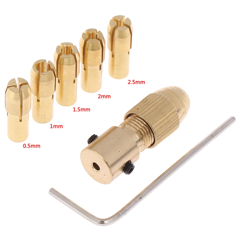 7pcs/set Mini 0.5mm-3.0mm Electric Motor Shaft Drill Chuck Fixture Small To Drill Bit Micro Chuck Fixing Device