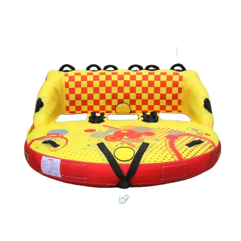 

Heavy-Duty Inflatable Towable Water Sports Tube with Stronger 840D Nylon Cover To Pull, 3 Person Towable Tubes for Boating