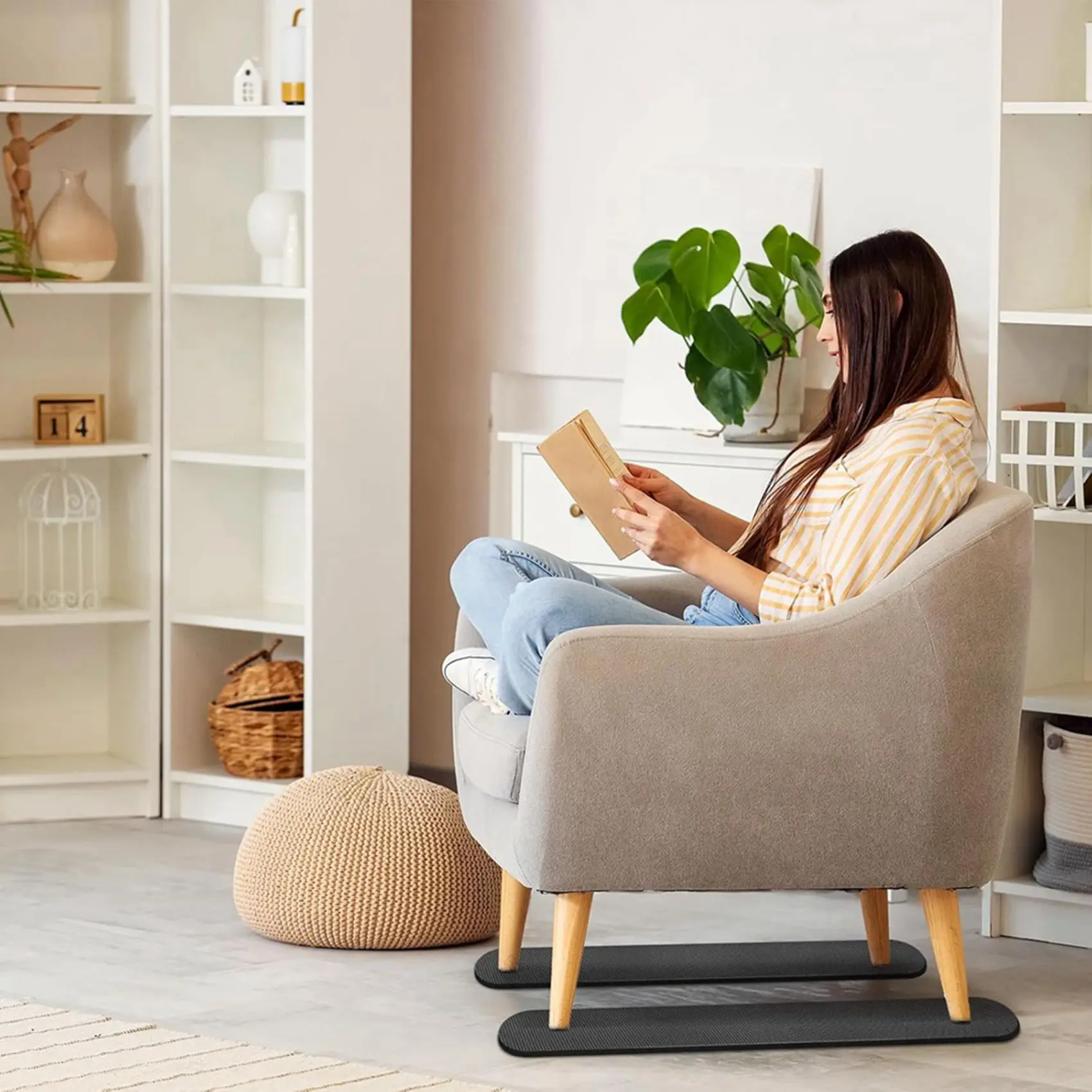 

F-F 8 шт. 30-дюймовые противоскользящие накладки для мебели, для твердых полов и других типов напольных покрытий, подходят для кресел-реклайнеров, диванов