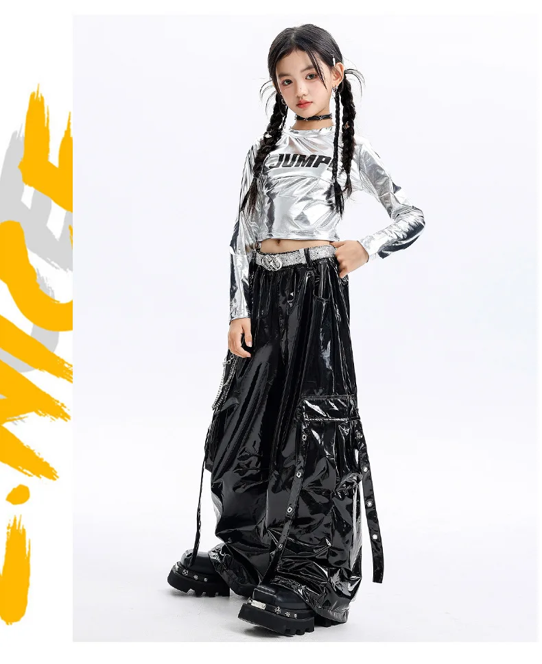 Kinder-Jazz-Tanzkostüme, trendige Modeanzüge für Mädchen, Kinder-Hip-Hop-Bühnenauftritte, „Fried Street“-Mädchen – Detail 12