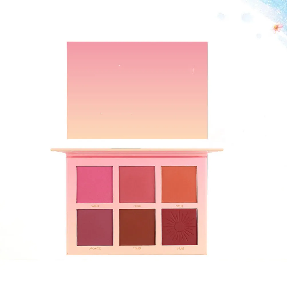 6 ألوان مجموعة أحمر الخدود للوجه طويلة الأمد مقاومة للتلطخ مسحوق ناعم قابل للمزج للتوهج الشبابي الطبيعي ملابس يومية أحمر الخدود للوجه #3