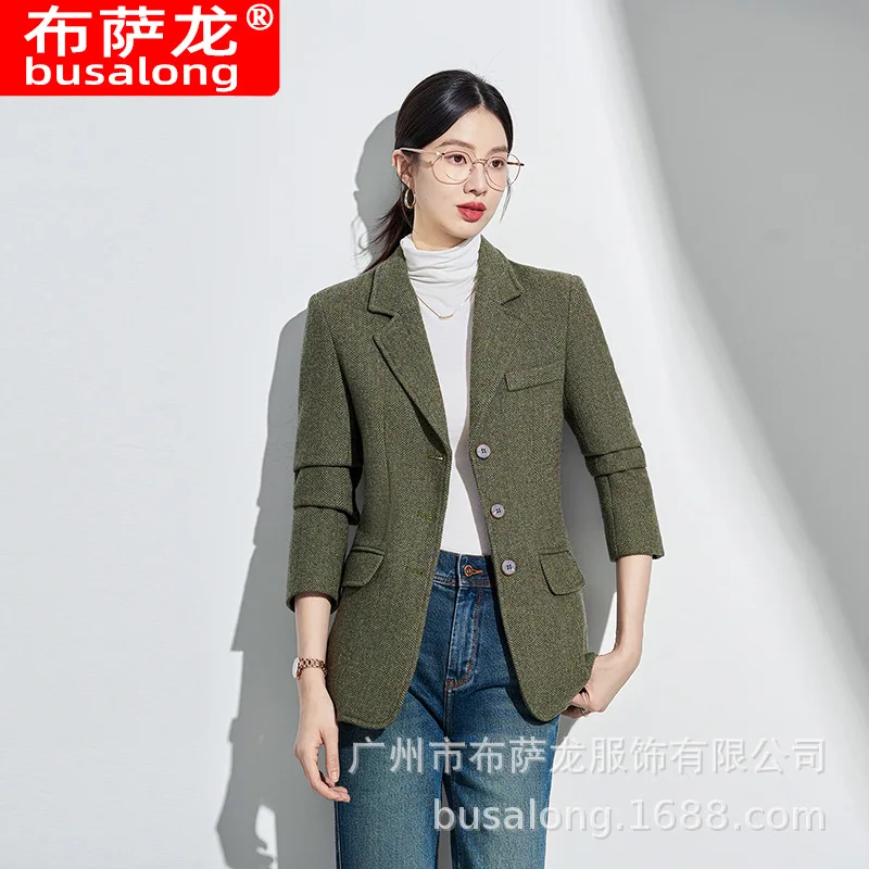 

2025New Elegant Fashion Suit Casual Women's Top Long Sleeve Professional Small Blazer Formal Women's Single Jacket WorkwearA7666