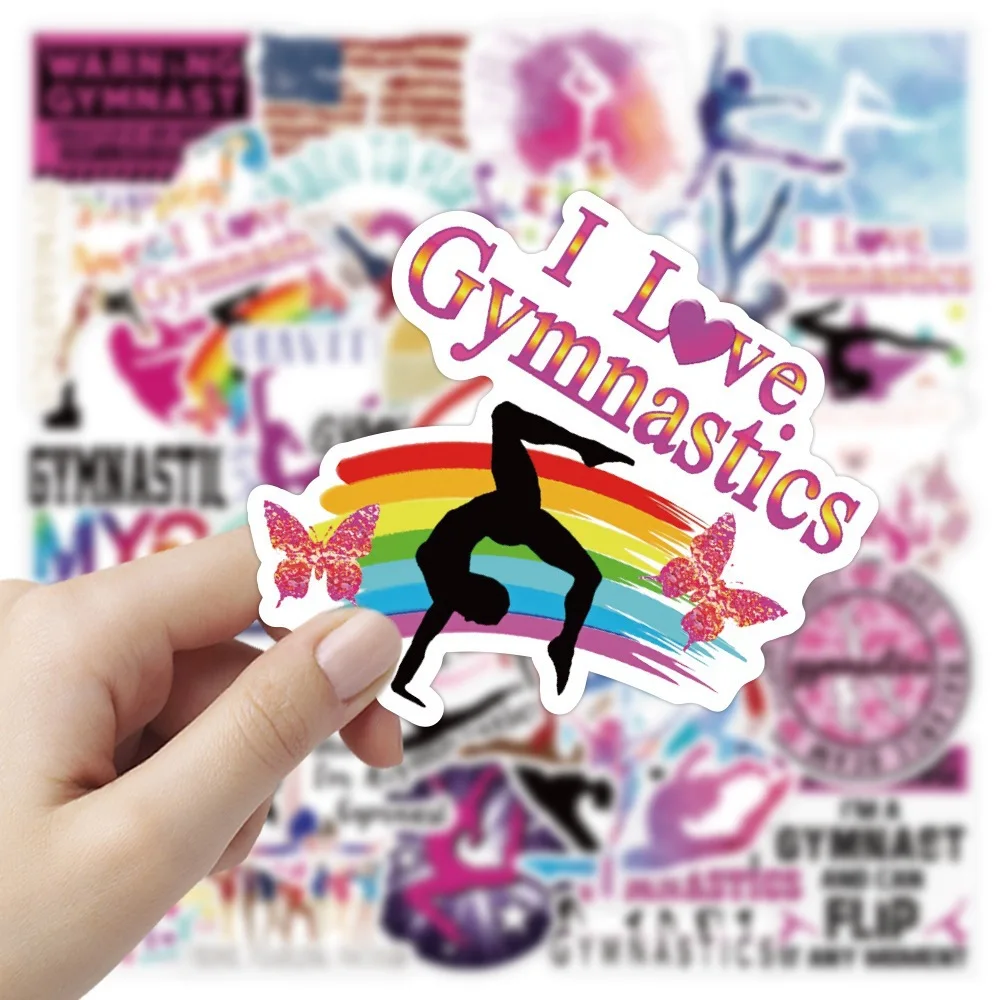 10/30/50PCS Cartoon Yoga Fitness Sports Gymnastics Stickers iPad Notebook Computer Pattern Scrapbook Toys Decoration Wholesale