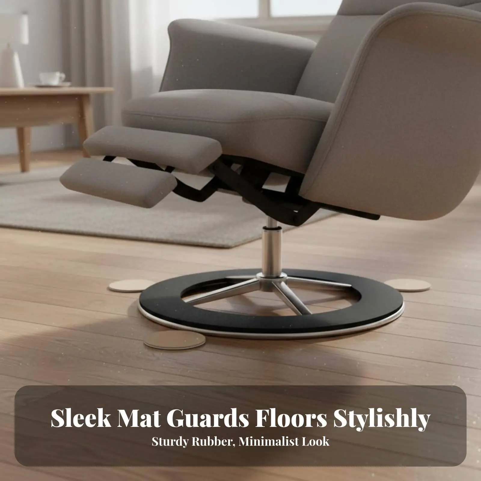Non Slip Chair Floor Protector Round Rubber Pad for Recliner Swivel Chair Hardwood Laminate Tile Furniture Anti Scratch Noise