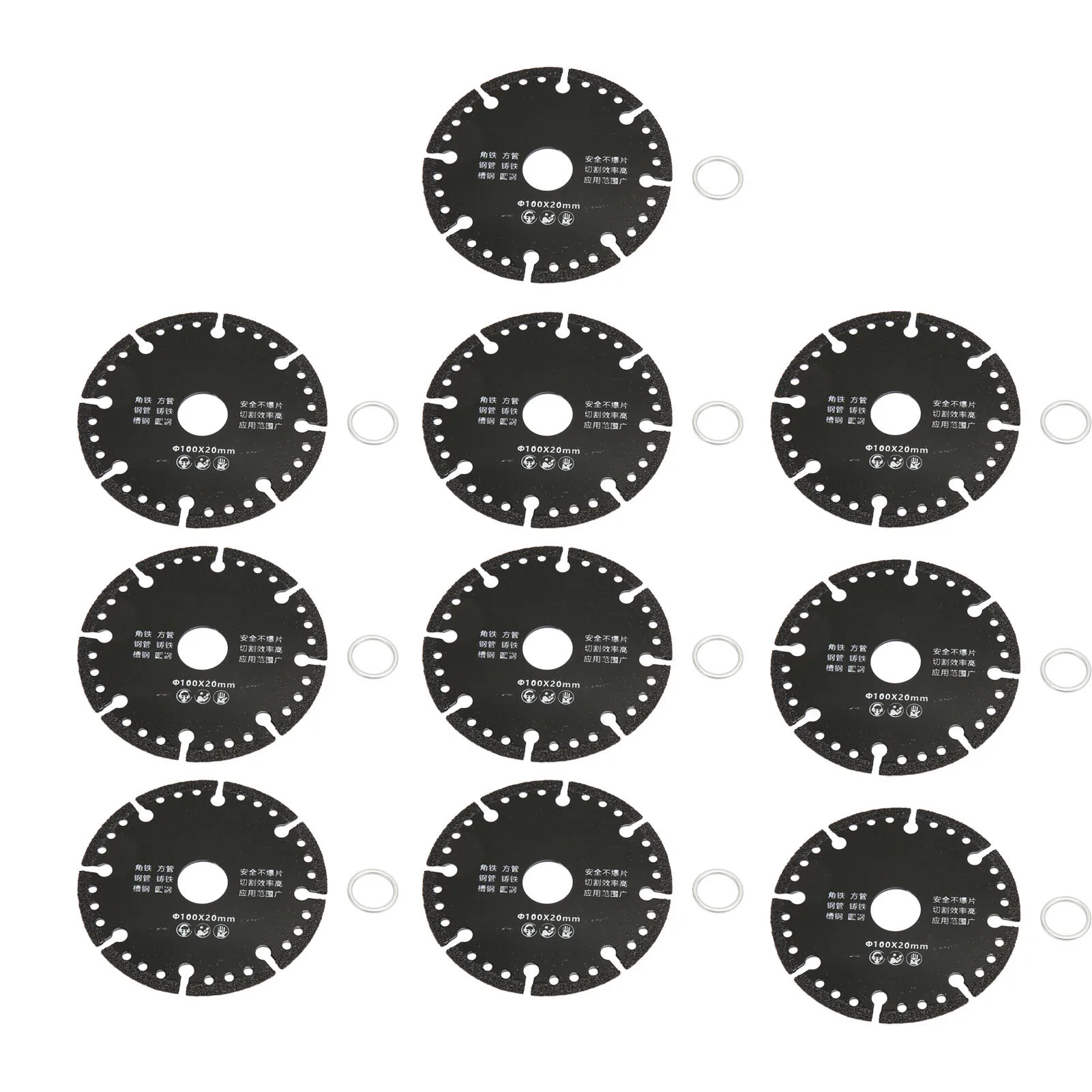 

10pcs Angle Grinder Saw Blade Flat Emery Multifunctional Cutting Saw Blade For Stainless Steel Cast Iron Rebar