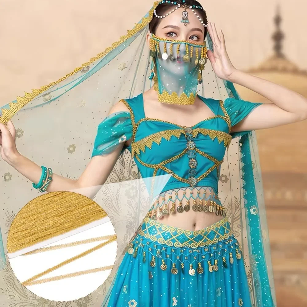 27.3 ياردة معدنية الأعرج جديلة تقليم 1/4 بوصة حريش الزخرفية البوليستر التمرير الخياطة الدانتيل ل زي Crafts بها بنفسك الحرف ديكور