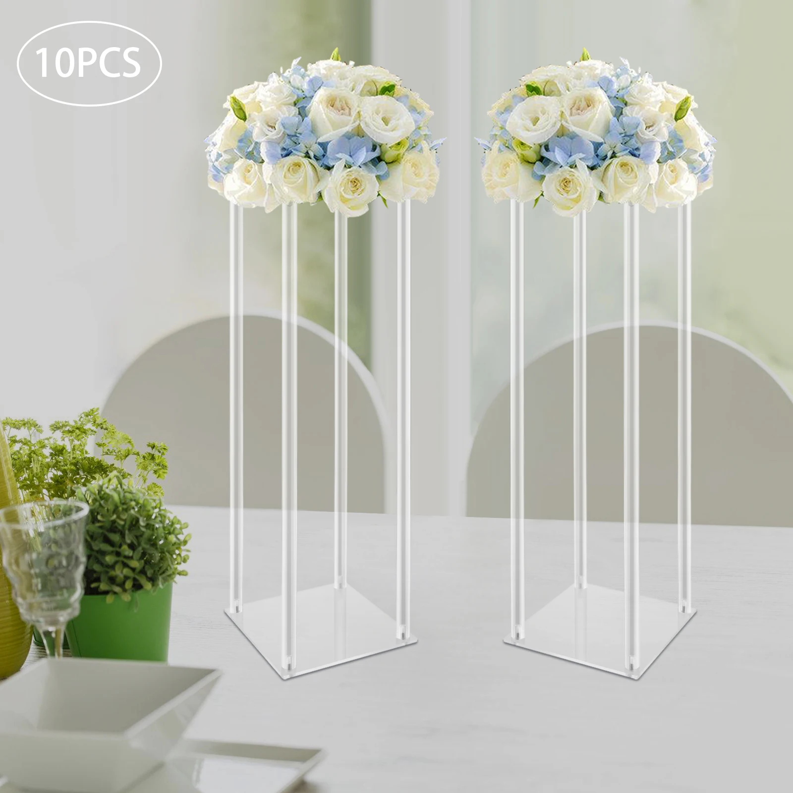 

Clear Acrylic Geometric Flower Stand with Stability for Special Occasions