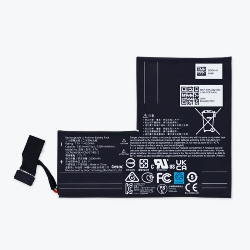 F7A 5200mAh 7.7V Li-polymer Replacement Battery for Steam Deck Handheld Gamepad Controller Rechargeable Batteries Accessories