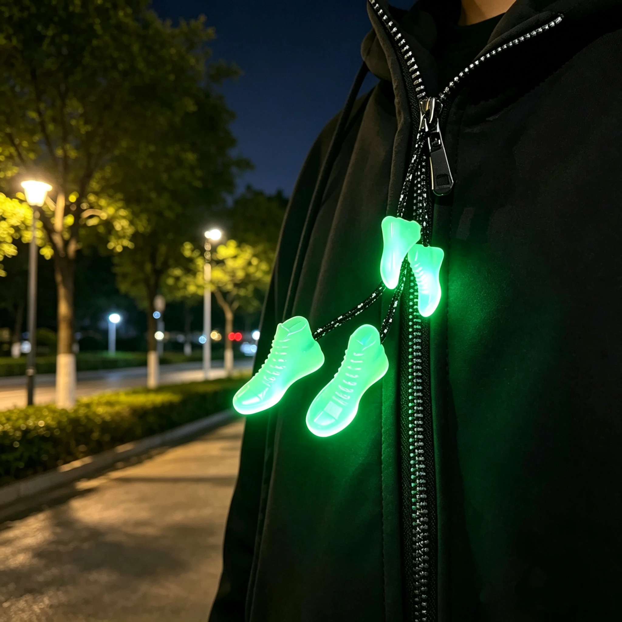 Universal Outdoor Luminous Zipper Pulls Gourd Shape Durable Plastic PVC PU Cord Easy Grip Replacement for Backpacks Jackets Tent