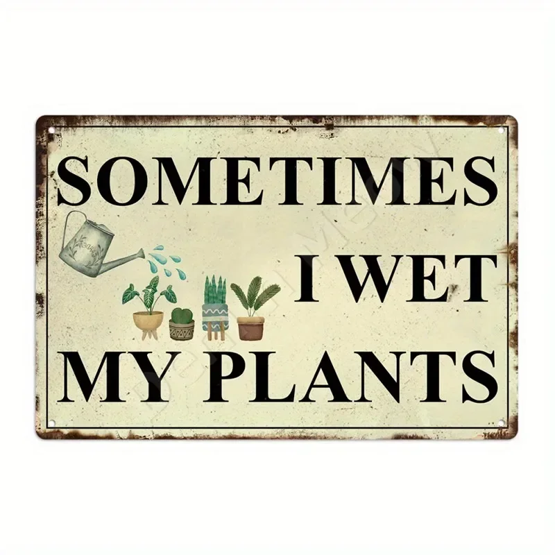 Vintage tuinplanten thema metalen blikken bord retro zonnebloem kamerplant wanddecoratie voor huis patio tuin tuinieren rustieke ijzeren P