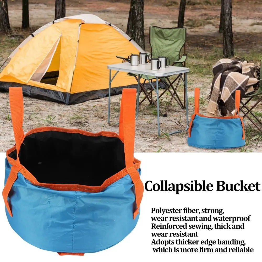 Thickened Collapsible Bucket Lightweight Leakproof Folding Wash Basin With Storage Bag Reinforced Handle