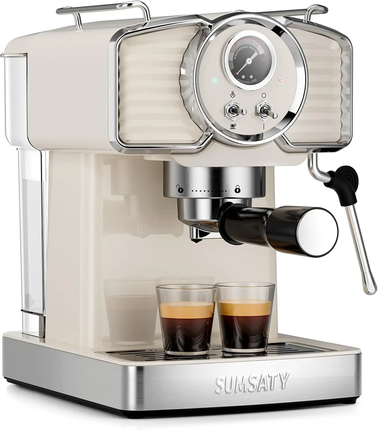 

Espresso Machine 20 Bar, Professional Espresso Maker with Milk Frother Steamer Wand, Retro Coffee Maker Cappuccino &amp