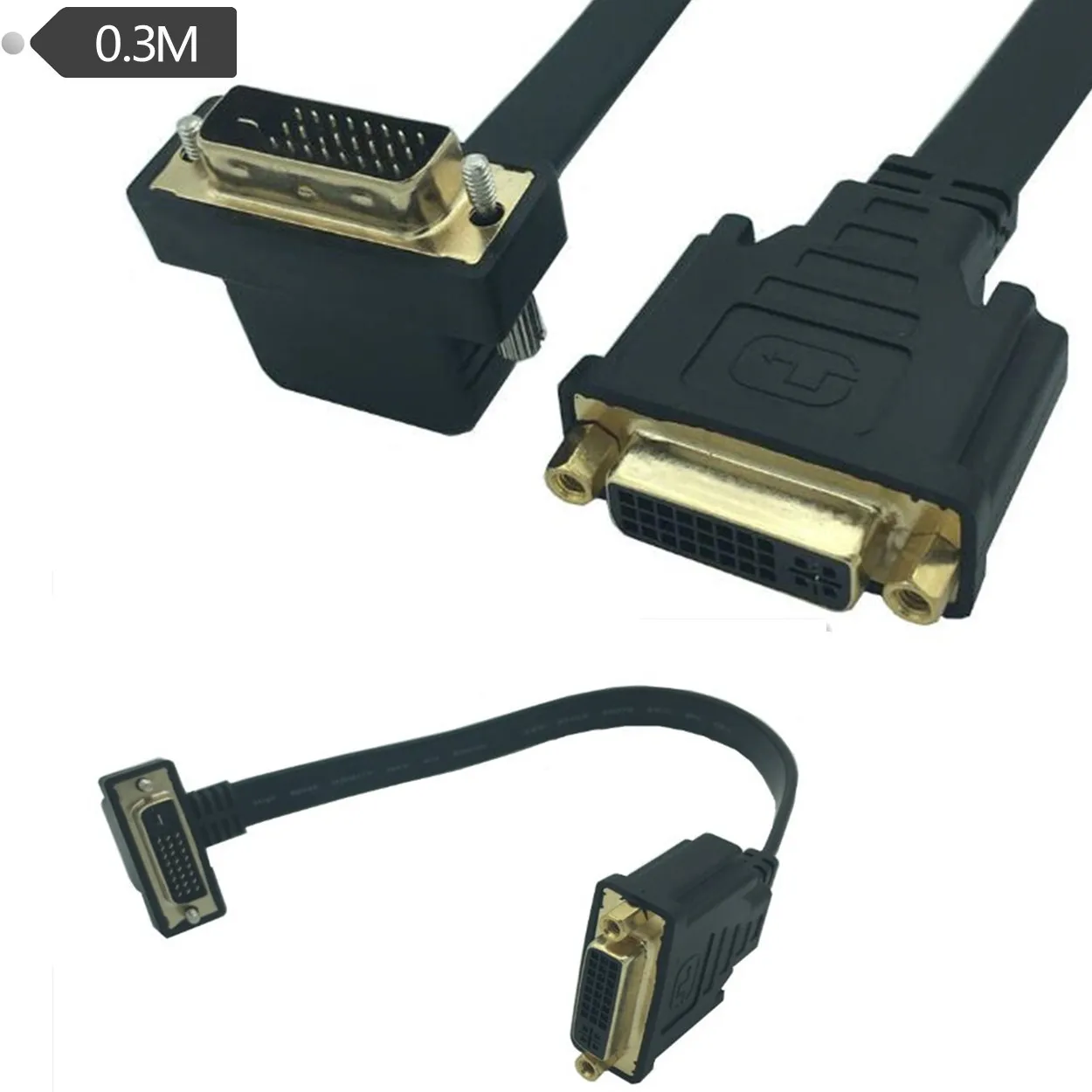 90-degree DVI24+1 male/bus computer display dvi line HD line connecting line DVI-D DVI-I 0.3m