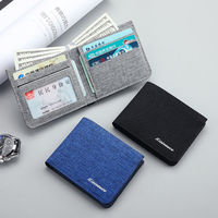 Canvas Wallets Purses Foldable Pictures Coin Purse Inserts Business Money Credit ID Cards Holder Bag Men Women Cowhide Wallet