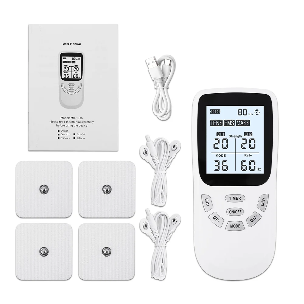 

36 Modes Tens Machine Digital Therapy Electric EMS Muscle Stimulator Dual Channel Body Massage Relax Full Body Muscle Massager