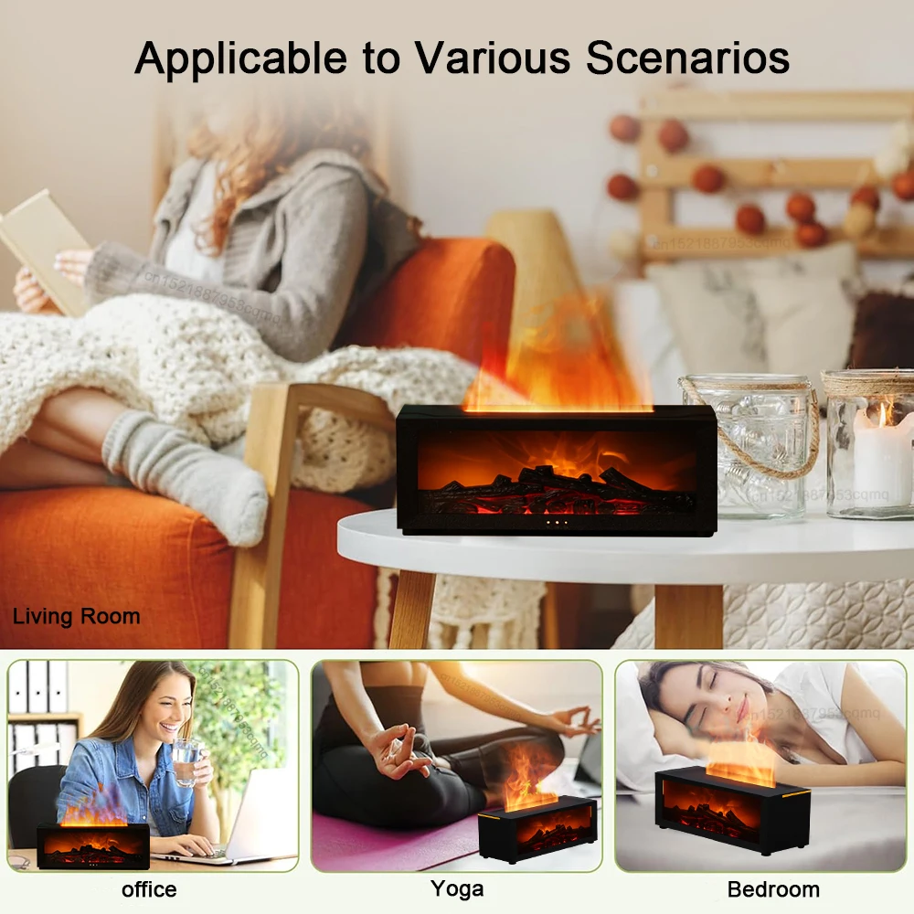 Luftbefeuchter Ätherisches Öl Diffusor Flamme Aroma Luftbefeuchter Home Room Duft Diffusor mit Nachtlicht Aromatherapie Diffusor – Detail 9
