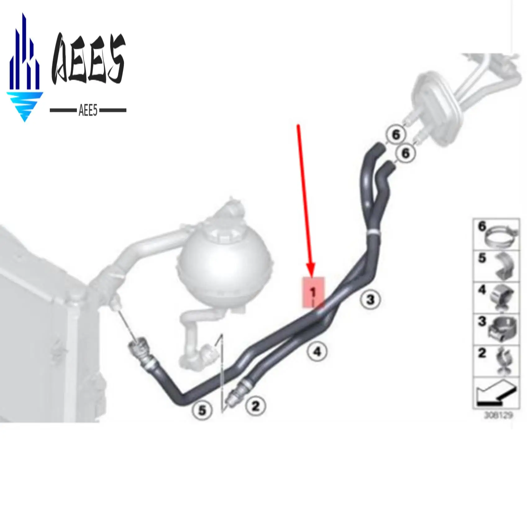 

AEE5-64219223587 Heating Device Hose Radiator Hose Rubber Pipe For BMW 1/3 Series F20 F30