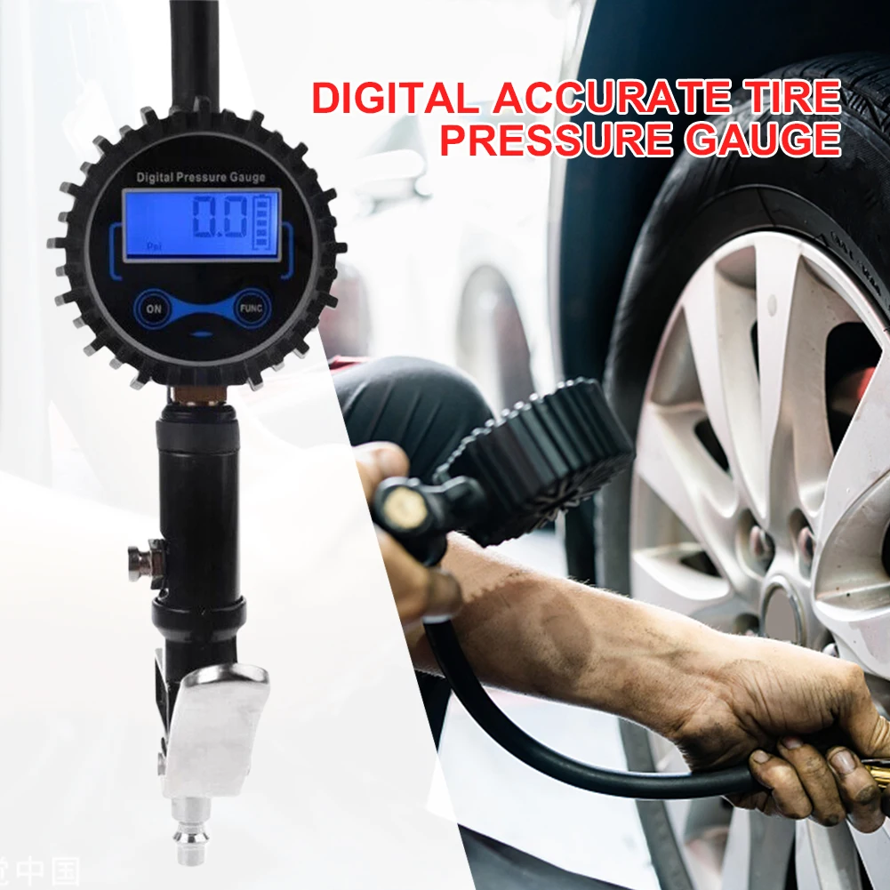 Car Digital Tire Pressure Gauge Air Inflator 200PSI LCD Digital Car Air Compressor Inflation Monitoring Manometer for Motorcycle