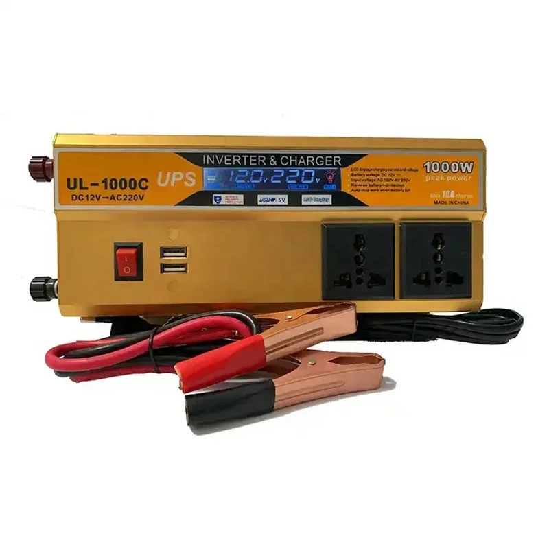 DC to AC 12V 220V 1KW 2KW Improved Sine Wave Power Inverter 1000W 2000W Built-in Solar Charger and UPS for RV