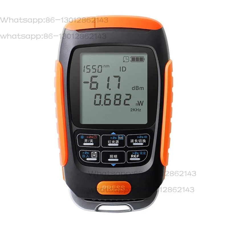Rechargeable Mini Optical Power Meter Integrated VFL Red Light Source, High Precision 4-in-1 Fiber Optic Attenuation Tester