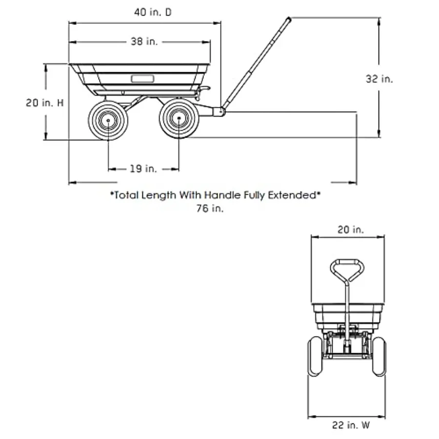 عربة الحديقة تصميم سهل التفريغ 4 مكعب. قدم. السعة 10 بوصة. إطارات هوائية لمزرعة ساحة المرافق في العشب #5