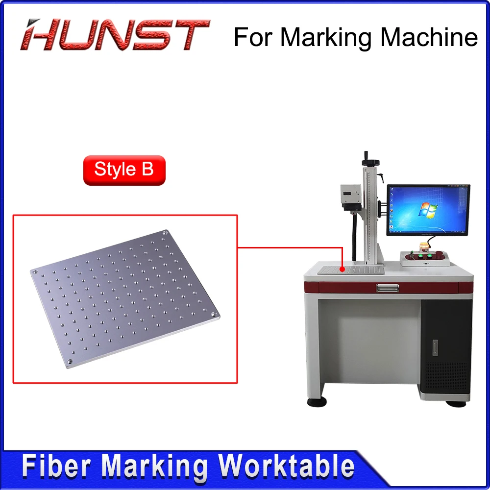 منصة عمل صفائح الألومنيوم Hunst 320 * 280 مم و350 * 550 مم لآلة الوسم بالليزر CO2 بالألياف البصرية.