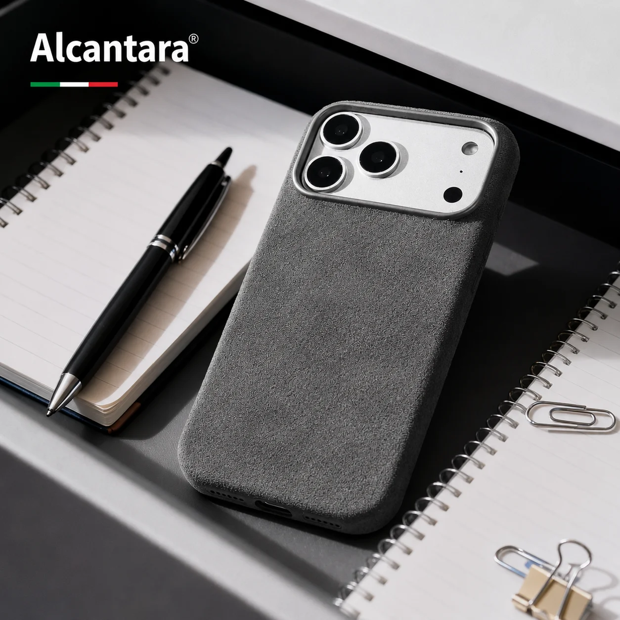 For iPhone 18 17 Pro Max Real Alcantara Magnetic Case With MagSafe Supercar Same Suede Luxury Leather Cover For iPhone 18 Pro - view 6